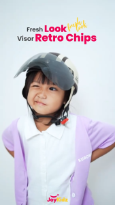 Helm Retro Chips Garis Anak Premium Usia 1-4 Tahun