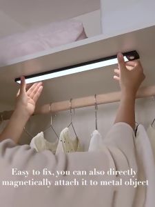 LED Night Light Aluminum Alloy Rechargeable Lights Sensor Light Motion Detector Tricolor Cabinet Lights Adjustable Brightness Magnetic led light for Bedrooms Cabinets Corridors