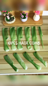 10Pcs Green Hair Combs Set for Women and Men Hair Styling Tool Coarse Fine Dressing Comb New Gifts