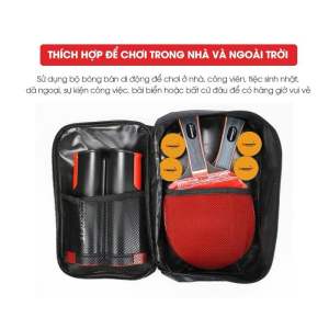 GoodFit Bộ 2 Vợt Bóng Bàn GF005TS Tặng 4 Bóng Cọc Lưới Rút 1.7m Chất Liệu Gỗ Dương Cao Su Đàn Hồi Thích Hợp Cho Mọi Lứa Tuổi