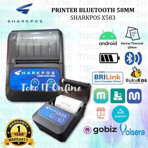 Mini Printer Thermal Portable Bluetooth Sharkpos X583 58mm Struk Kasir RPP02 Cetak PPOB