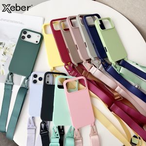 สร้อยคอCrossbodyสายคล้องคอซิลิโคนสําหรับiPhone 16 15 14 Pro Max 11 12 13 XR X XS 6 7 8 Plus SEกันกระแทก