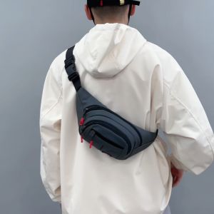 🔥[Local Delivery] Men Women Crossbody Bag with 4-Zipper Pockets Chest Bag with Adjustable Strap Belt Bag for Travel Hiking Running