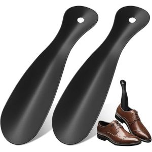 Portable Metal Shoe Horn | Compact Black Shoe Helper for Travel | Easy Slip-On Tool for Men & Women