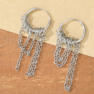 Punk Style Multi-Chain Fringed Earrings Womens Pendant Fashion Earrings for Music Festival and Party Gatherings