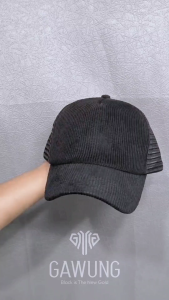 Gawung Topi Hitam Pria Classic Signature Premium Elegan Trucker Baseball Cap Cup Besar Aesthetic TTIPT