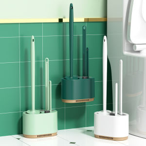 Three-in-One Wall-mounted Toilet Brush Set No Dead Corner Drying
