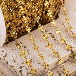 0.5Meter 1Meter Stainless Steel Flower Clover Chain for DIY Necklace Bracelet Jewelry Making Accessories
