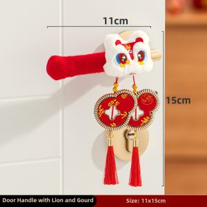 AIXIAOXIQING | New Year Lion Dance Door Handle Decoration