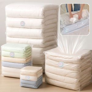 ไม่ต้องใช้ปั๊มการบีบอัดสูญญากาศถุงสำหรับเก็บเสื้อผ้าที่ปิดสนิทกันความชื้นความจุมากกระเป๋าเก็บผ้าปัก