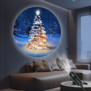 Christmas Gift Projector LampUSB LED Night Light w/Holiday Patterns360° Rotatable DecorHome Bedroom Wall Ceiling Christmas
