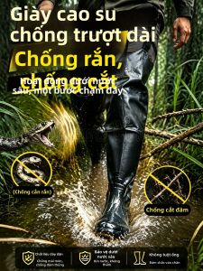 TAODUN | Snake Protection Waterproof Slip-resistant Reinforced Outdoor Tall Rain Boots