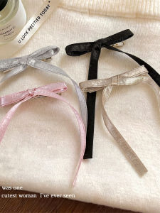 Silver Bow Streamer Hair Clip