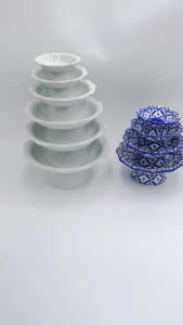 (67นิ้ว) พานขาว พานลายคราม พาน เซรามิค พานกระเบื้อง หนา พร้อมส่ง