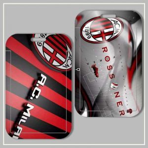 กระเป๋าเก็บบัตรกันน้ำและอุปกรณ์ป้องกัน + สายคล้องสำหรับการเข้าถึงวิทยาเขตนักเรียนและบัตรอาหารผู้ถือป้ายการ์ดรถบัสที่มีธีมเอซีมิลานฟุตบอลพิมพ์ความละเอียดสูงและทนต่อสิ่งสกปรก