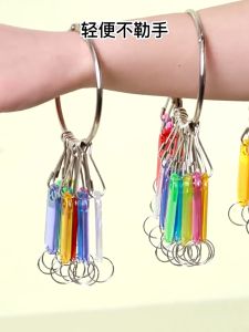 50Pcs Keychain Accessories: Multicolor Luggage ID Tag & Key Rings ID Label Tags