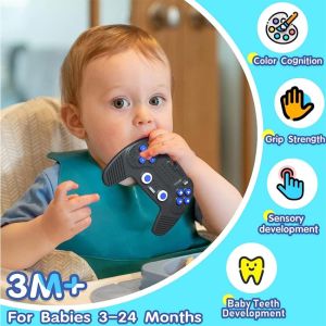 Mainan Teether Bayi BPA Free Bentuk Remote Control Bentuk Gamepad Tumbuh Gigi Mainan Teethers Silikon Untuk Bayi Baby Sensory Toys Silicone Untuk Aseaid