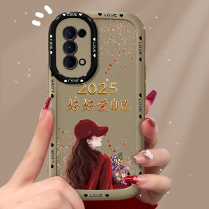 OPPO Reno5 Series Phone Case Womens Silicone Protective Cover Simple Personality Minimalist Style Anti-Fall Eco-Friendly