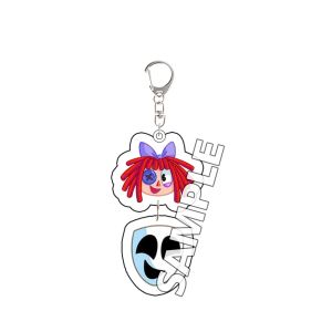 Bandai | For TADC Pomni Jax Ragatha Gangle Zooble Kinger Caine Anime Peripheral Acrylic KeyChain Creativity Backpack Pendant Gift