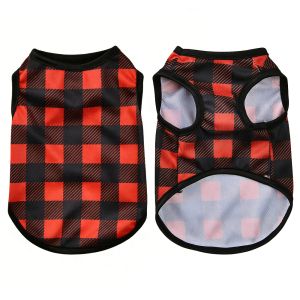 Soft Cat Clothes Breathable Plaid Print Sleeveless Pet Vest Cozy Kitten Shirt For Small Medium Dogs Cats Puppy Sphynx Apparel
