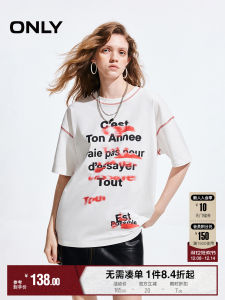 Summer New Street Style Retro Color Block Loose Shoulder Printed round Neck T Shirt Women Casual Cotton Blend Short Sleeve Top