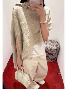 YUEZHONGWEI | High Neck Cloak Style Lazy Feel Knitwear