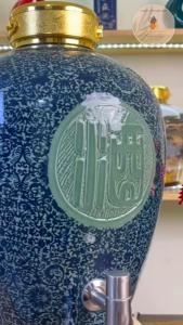 Chum Ngâm Rượu gốm sứ cao cấp Chum gốm hải namHọa tiết hoa văn tặng kèm khóa nắp và dế gỗ