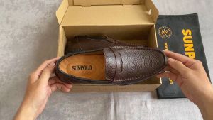 Giày Lười Nam Da Bò Cao Cấp SUNPOLO MU2588 (Nâu)