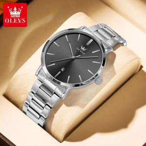 OLEVS | Đồng Hồ Đeo Tay Nam Bằng Thép Không Gỉ Thiết Kế Độc Quyền Của OLEVS Chống Nước Phong Cách Thường Ngày Thương Hiệu Cao Cấp Hiển Thị Phát Quang