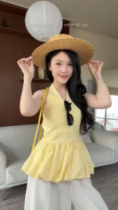 💥[A433] Áo kiểu nữ CỔ YẾM ĐỦ KIỂU NHIỀU MÀU có mút vạt xòe phối lưng chun tôn dáng hot trend - L2M