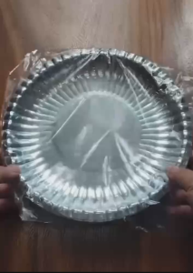 20Pcs Paper Plate Size 9inch Silver Colored Design Platinum Plate Party Needs Supplies