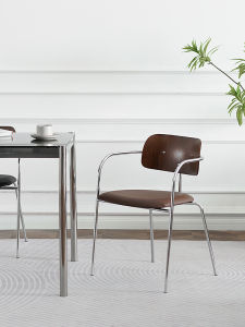 HACOSN Italian Minimalist Industrial Style Coffee Shop Tea Milk Tea Shop Backrest Dining Chairs Iron Art Stool Luxury Light