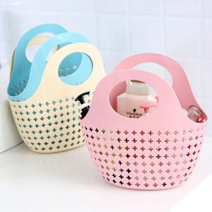 Hand-held Basket Foldable Soft Bath Storage Basket Plastic Washbasin Storage Basket New Bathroom Frame Portable Shower Container