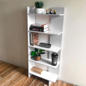 XUXU 5 Tiers Corner Bookshelf Livingroom Storage Cabinet Rak Buku Serbaguna Wooden Simple Frame Student Bedroom bookrack Multipurpose Display Rack 架子