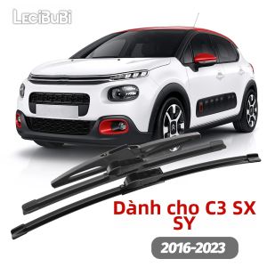 1 Bộ Lưỡi Gạt Nước Kính Chắn Gió Trước & Sau Cho Citroen C3 SX SY 2016-2023 Chất Liệu Cao Su Bền Màu Đen Dùng Chăm Sóc Xe Hơi