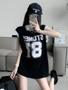 Áo Thun Bóng Rổ Không Tay Rộng Rãi Mùa Hè Cho Nữ Thiết Kế Mỏng Mát Mẻ Phong Cách Ngọt Ngào Thời Trang Áo Thun Cổ Tròn Dáng Rộng