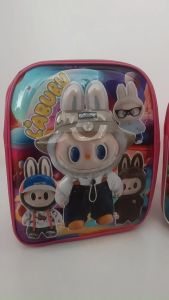 Tas Sekolah Anak Perempuan TK PAUD LABUBU KUROMI GRATIS BOTOL MUNIM Gambar Timbul Lampu LED