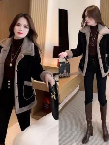 HUAXUNRAN | Winter Woolen Fleece Lined Jacket for Women