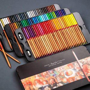 Marco Renoir Coloured Pencils set 24/36/48/72/100/120 color Oily/Water Color Pencils set Tin box Professional Sketch Drawing Supplies