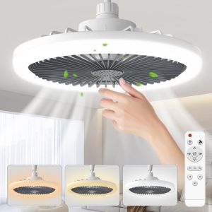 IRALAN Modern Ceiling Fan With Light E27 Interface Infinitely Adjustable Lighting Ceiling Led For Room Kitchen Light Fixture
