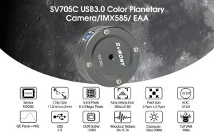 SVBONY SV705C ดาราศาสตร์กล้องสีการถ่ายภาพดาราศาสตร์แนวทางกล้องที่มี AR เคลือบสำหรับ EAA Deep Sky AstroPhotography