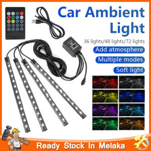 36 48 72 LED Car Interior Lights RGB Ambient Light Kit with USB Wireless Control LED Auto Atmosphere Decorative Lamp