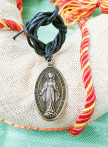 Best Quality Miraculous Medal of Mary or Medallia Milagrosa Antique 1x1.75 Medal Necklace.