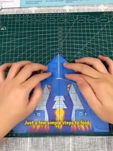 DIY Colorful Origami Airplane Cubic Creative Origami Set Childhood Fun Fly High and Far
