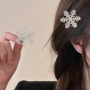🔥Winter Cute Snowflake Duckbill Clip Sweet Girl Style Hair Accessories Simple Fresh Bangs Clip LovelylifeFu👍