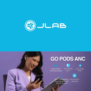 [ ประกันศูนย์ไทย 2 ปี ] JLab Go Pods ANC หูฟัง ไร้สาย ตัดเสียงรบกวน Hybrid ANC กันน้ำ IP55 หูฟังบูลทูธ 5.4