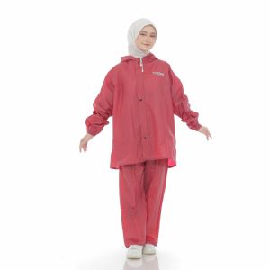 jas hujan setelan baju celana anti rembes bahan PVC 025 elastis by kdr