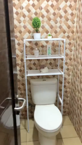 WASR Rak Penyimpanan Kamar Mandi 3 Tingkat Rak Toilet Multifungsi Hemat Ruang