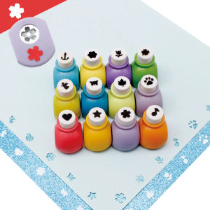 12 Paper cutter mini single Hole craft puncher 10mm kids Set Kit Leaf Flower Heart Star shapes paper crafts cardmaking scrapbook