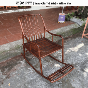 Ghế Thư Giãn gỗ Hương Đá có con lăn mát xa chân kích thước 118 x 61 cao 110 cm